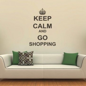 Keep Calm And Go Shopping Wall Quote Decals - Keep Calm Quotes - Wall ...