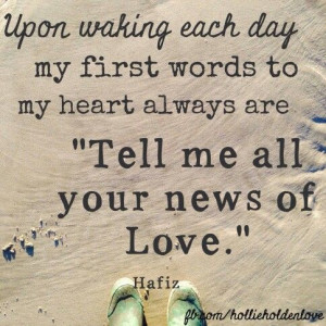 ... are 'Tell me all your news of Love' 