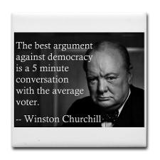 Churchill on Democracy Tile Coaster for
