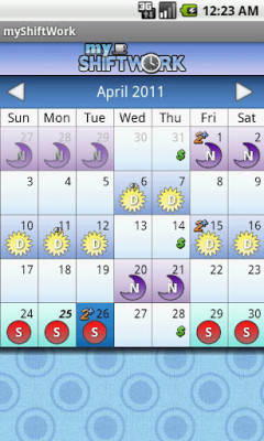useful Android calendar for shift workers. Manage the shift patterns