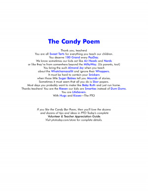 Candy Bar Sayings For Teachers