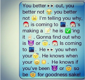 Cute text to send before Christmas using iPhone emojis.