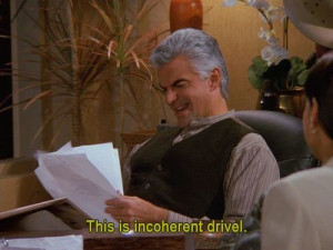 ... quote - Peterman reading Elaine's work, 'The Merv Griffin Show