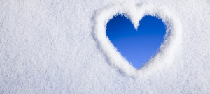 lovely heart shape on snow Facebook cover