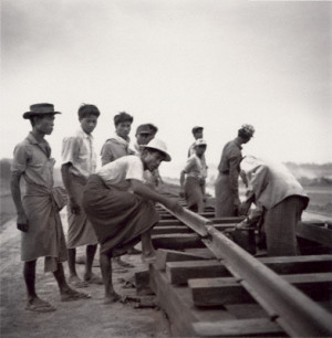 Railroad Workers With Hand Car