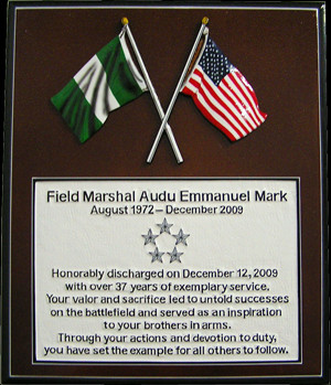 Examples of Military Going Away Plaques with Wording