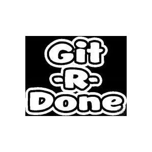 Git r done redneck humorous saying decal vinyl window decal sticker.