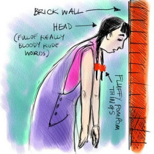 be banging/hitting your head against a brick wall 20747