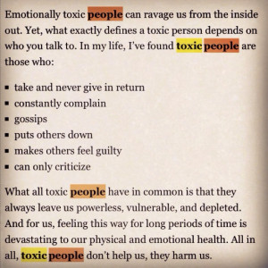Rid yourself of toxic friends and don't be one yourself! All ready ...