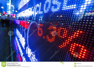 Stock Photos: Display of stock market quotes
