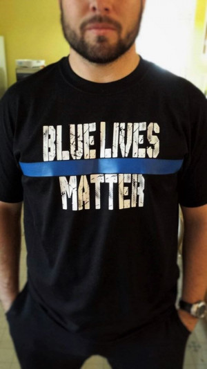 Blue Lives Matter Police Shirt Thin Blue Line by StampedbyShaye