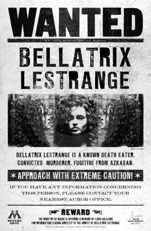 bellatrix lestrange wanted poster
