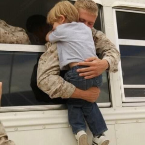 Soldier Having One Last Goodbye With His Son Before Heading Off To War