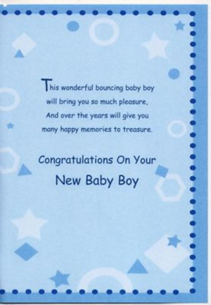 Birth New Baby Boy Greeting Card Thumbnail 2