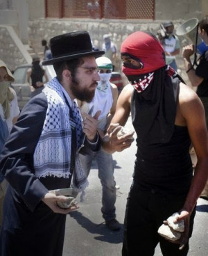 When orthodox Jews joined with Palestinian youths throwing stones at ...