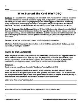 causes of the Cold War. Students will analyze several primary sources ...