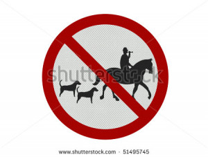 Political issues series: anti fox hunting concept. Photo realistic ...