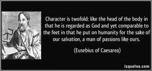 character is twofold: like the head of the body in that he is regarded ...