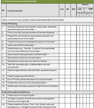 Project Management Worksheet Template