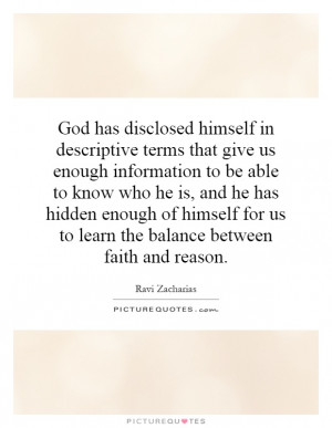 ... for us to learn the balance between faith and reason Picture Quote #1