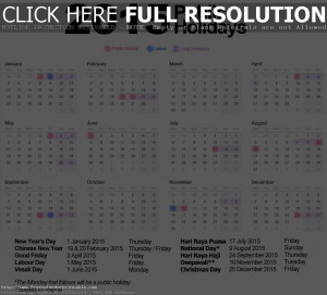 download 2015 Holiday Calendar in your computer by clicking resolution ...