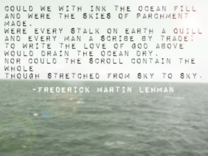 The Love of God... great hymn.