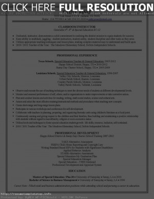 elementary teacher resume examples 2012 resume template 2014