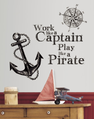 ... Boys Decals More Boys Decals Work Like a Captain Quote Wall Stickers