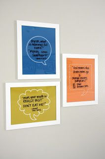 framed quote bubble for writing down the funny things your kids say ...