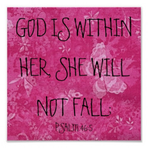 ... fall -Psalm 46:5. Pink butterfly poster, available in multiple sizes