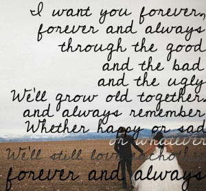 Forever and Always by Parachute -- one of my very favorite songs, also ...
