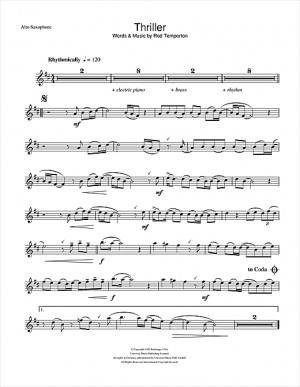 thriller alto sax sheet music