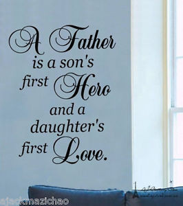 Details about A Father is son's hero Wall stickers Wall quotes Decal ...