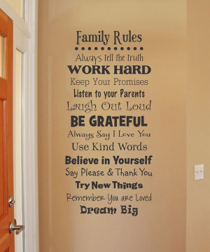Black Whimsical 'Family Rules' Wall Quote