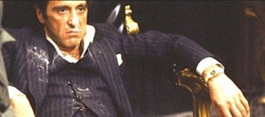 ... Tony Montana as he defends his home from intruders in the motion