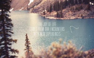 Beautiful! “The joy of life comes from our encounters with new ...