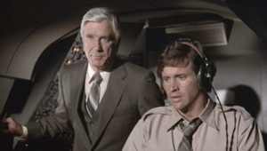 ... Hays (Ted Striker) and Leslie Nielsen (Dr. Rumack) in Airplane! (1980