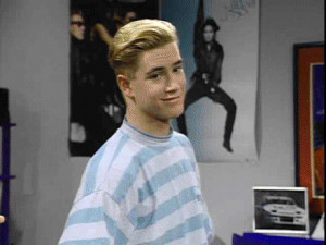 shrug saved by the bell zack morris eh animated GIF