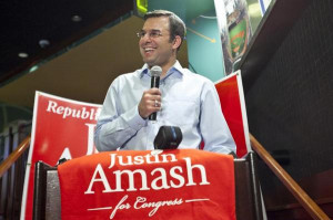 Rep. Justin Amash celebrates his primary election victory over ...