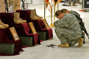... honoring three fallen comrades killed in action from a rocket attack