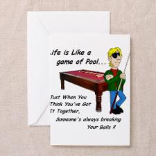 Life is Like A Game of Pool... Greeting Cards (Pac for