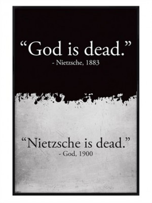 Gloss Black Framed God Is Dead - Nietzsche Is Dead