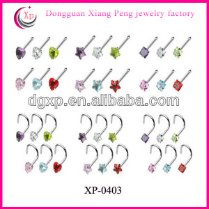 silver nose ring 1 5mm different shape beautiful nose piercing stud