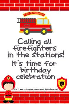 ... Fireman Birthday, Birthday Parties, Fireman Parties, 1St Birthday