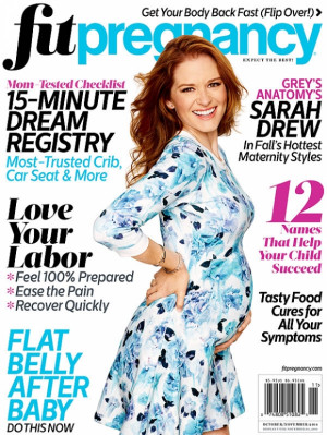 Sarah Drew covers Fit Pregnancy's October-November 2014 issue. (Photo ...
