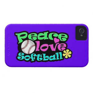 Cool Softball Designs Peace, love, softball iphone 4