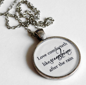 William Shakespeare Quote Resin Pendant Necklace- Love Comforteth Like ...