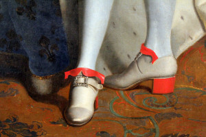 Close-up of Louis XIV in his state robes - notice the red heels!
