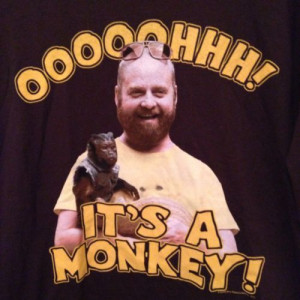 Zach Galifianakis Monkey T-shirt Hangover 2 XL Funny Ripple Junction