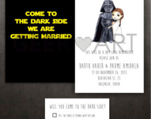 PRINTABLE - Star wars Wedding invit ation and RSVP ...